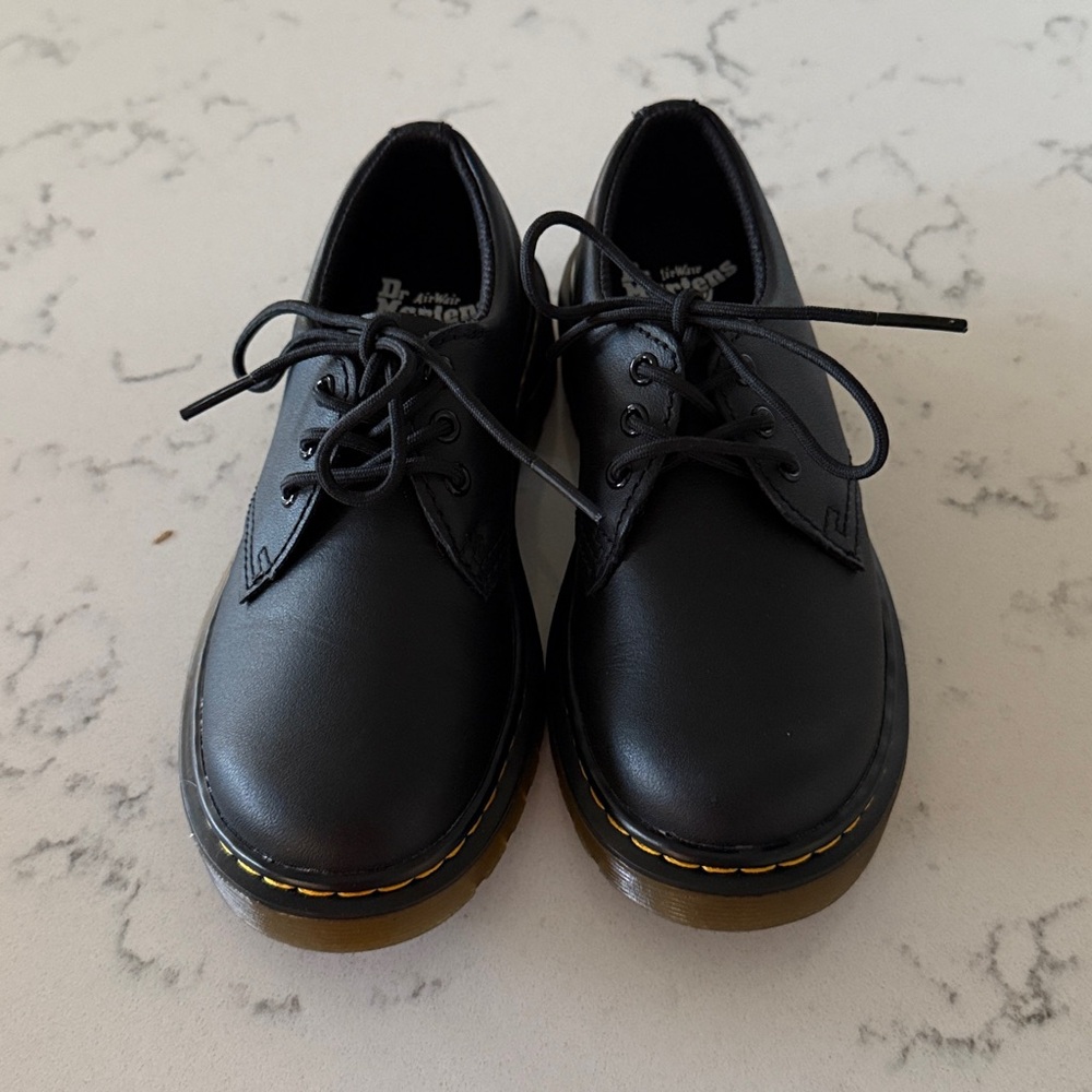 Dr. Martens Black Junior 1461 Soft T Leather Shoes size 13 little kids